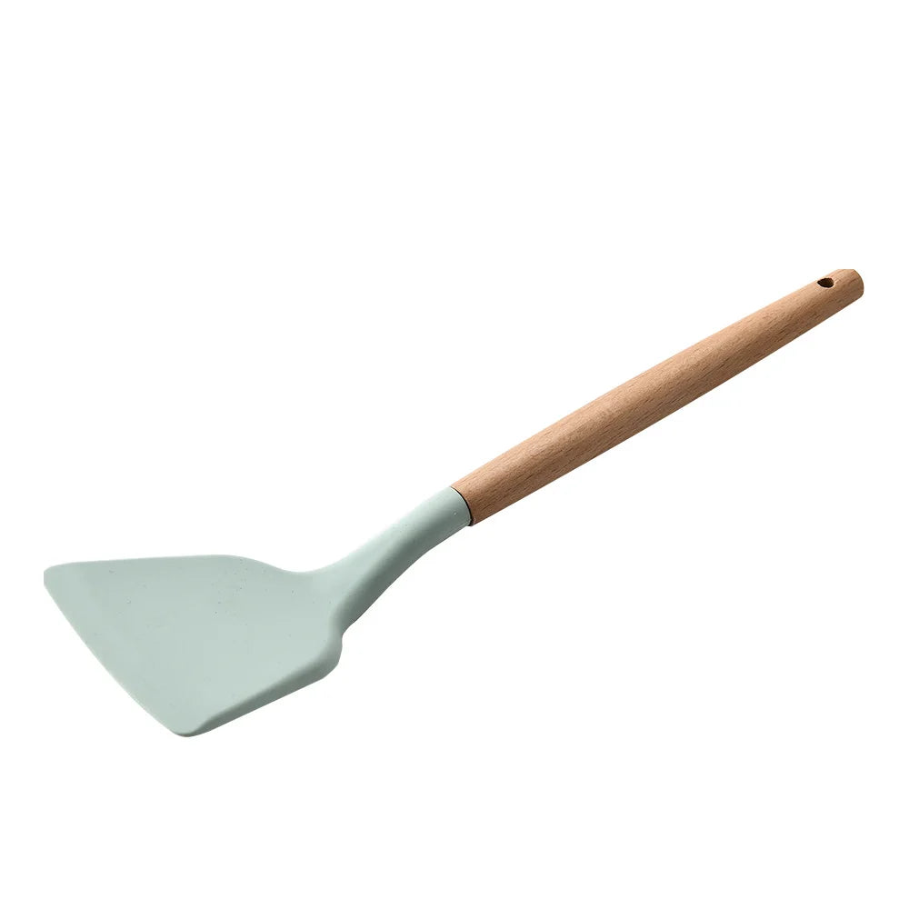 Ultimate Premium Silicone Cooking Utensils Set - Complete Heat Resistant Kitchen Tools for Effortless Cooking and Baking, including Turner, Tongs, Spatula, Spoon, Brush, and Whisk (Model JT888)