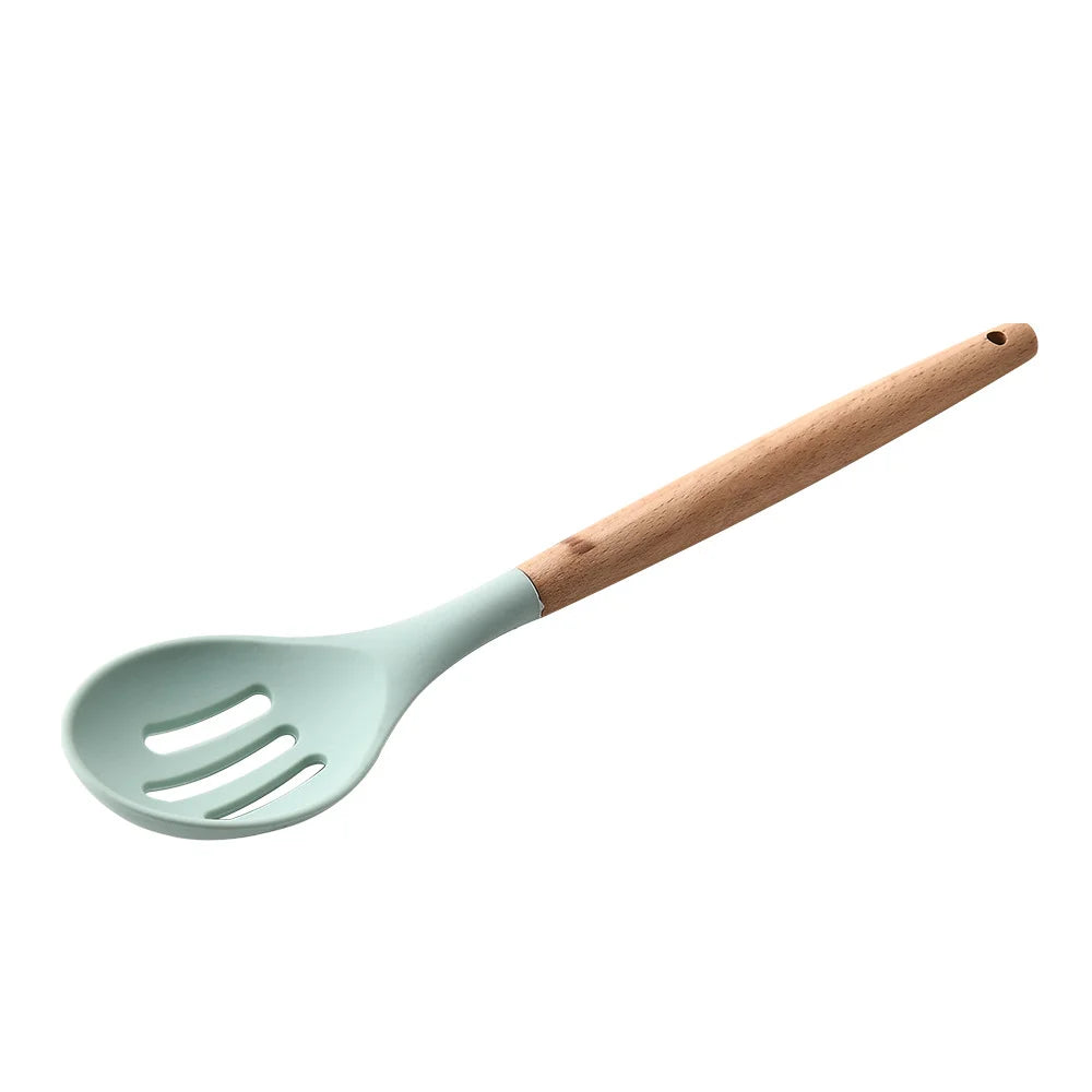 Ultimate Premium Silicone Cooking Utensils Set - Complete Heat Resistant Kitchen Tools for Effortless Cooking and Baking, including Turner, Tongs, Spatula, Spoon, Brush, and Whisk (Model JT888)