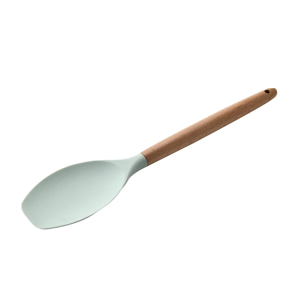 Ultimate Premium Silicone Cooking Utensils Set - Complete Heat Resistant Kitchen Tools for Effortless Cooking and Baking, including Turner, Tongs, Spatula, Spoon, Brush, and Whisk (Model JT888)