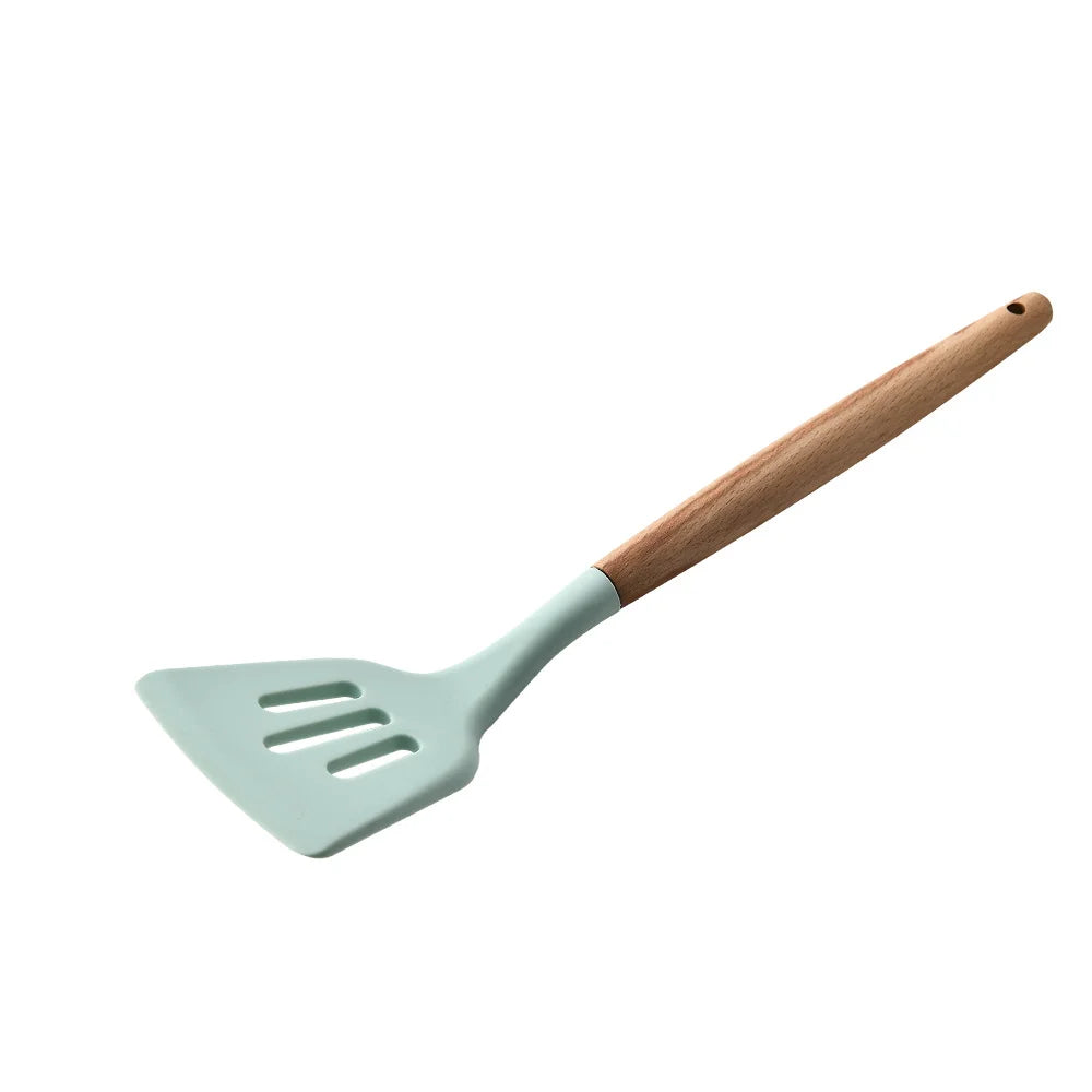Ultimate Premium Silicone Cooking Utensils Set - Complete Heat Resistant Kitchen Tools for Effortless Cooking and Baking, including Turner, Tongs, Spatula, Spoon, Brush, and Whisk (Model JT888)