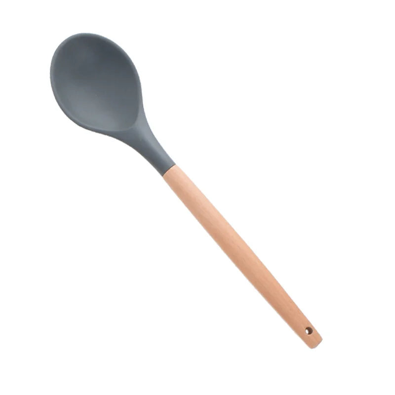 Ultimate Premium Silicone Cooking Utensils Set - Complete Heat Resistant Kitchen Tools for Effortless Cooking and Baking, including Turner, Tongs, Spatula, Spoon, Brush, and Whisk (Model JT888)