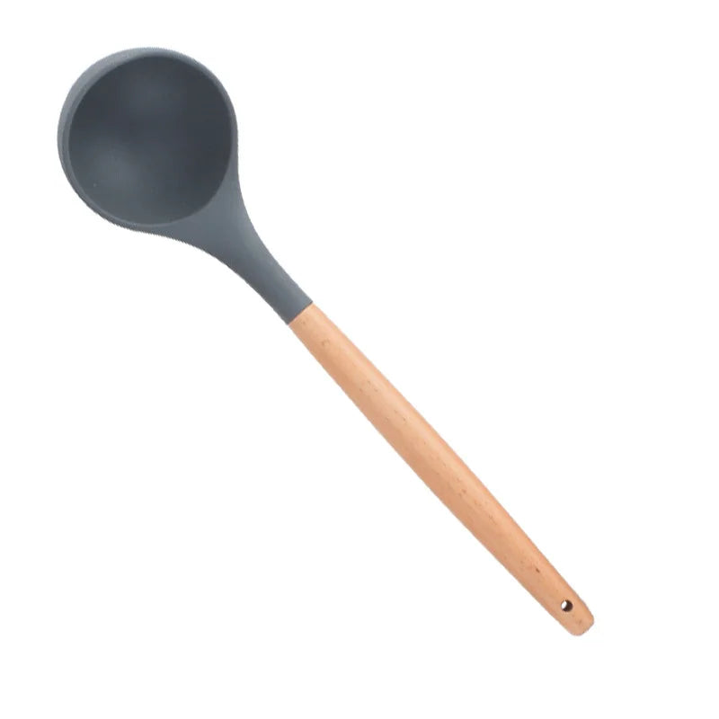 Ultimate Premium Silicone Cooking Utensils Set - Complete Heat Resistant Kitchen Tools for Effortless Cooking and Baking, including Turner, Tongs, Spatula, Spoon, Brush, and Whisk (Model JT888)